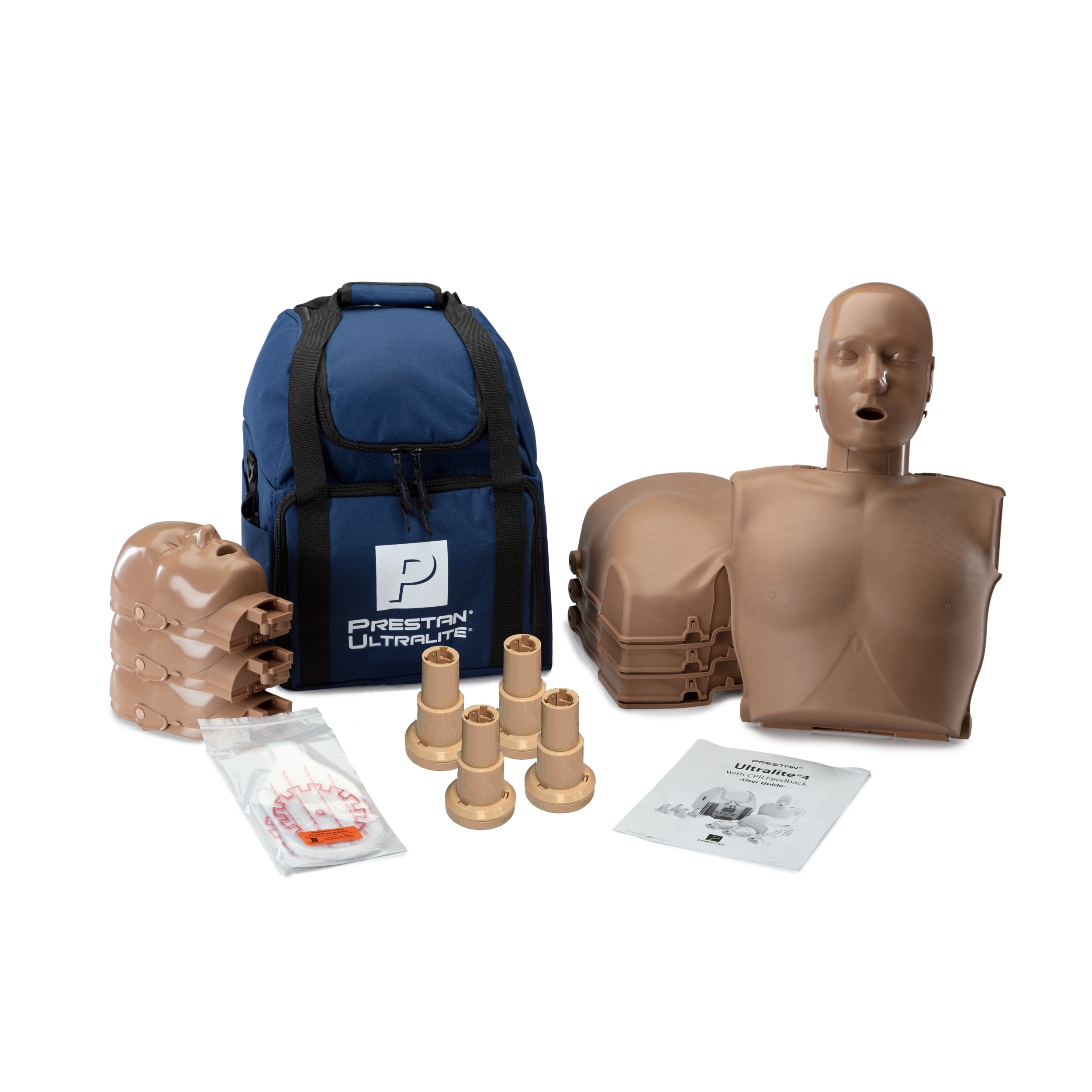 4-Pack of Prestan Ultralite CPR Manikins, Dark Tone Adult