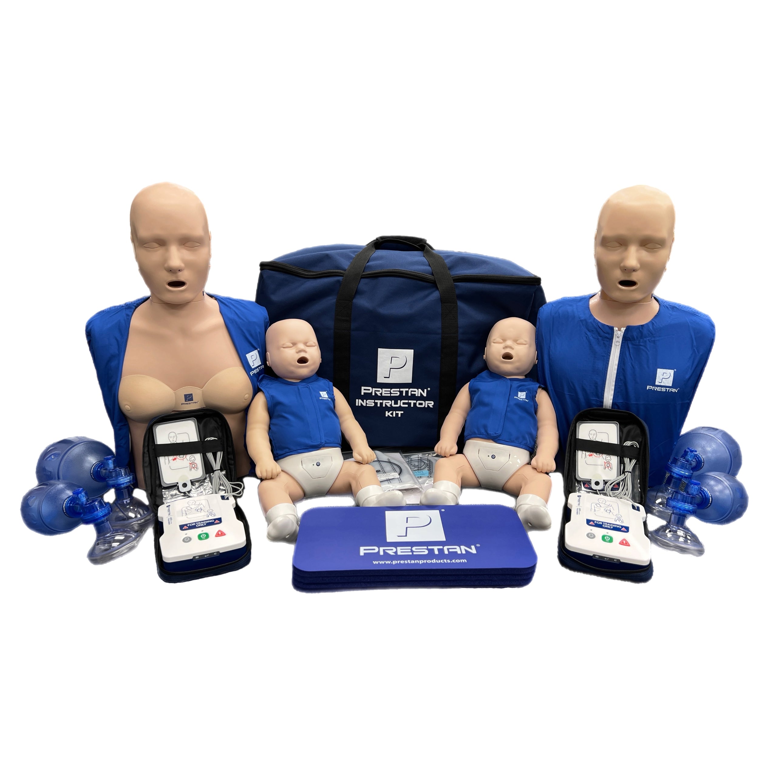 Instructor Trainer Kit (2-Adult, 2-Infant, 2-AED UltraTrainers, & Accessories, Medium Tone)