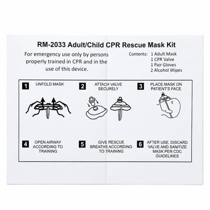 CPR Rescue Mask, Adult/Child, Hard Case w Wrist Strap, MCR