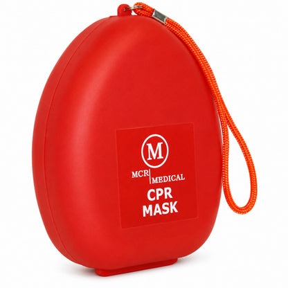 Case of 50 CPR Rescue Masks, Adult/Child, Hard Case with Wrist Strap, MCR