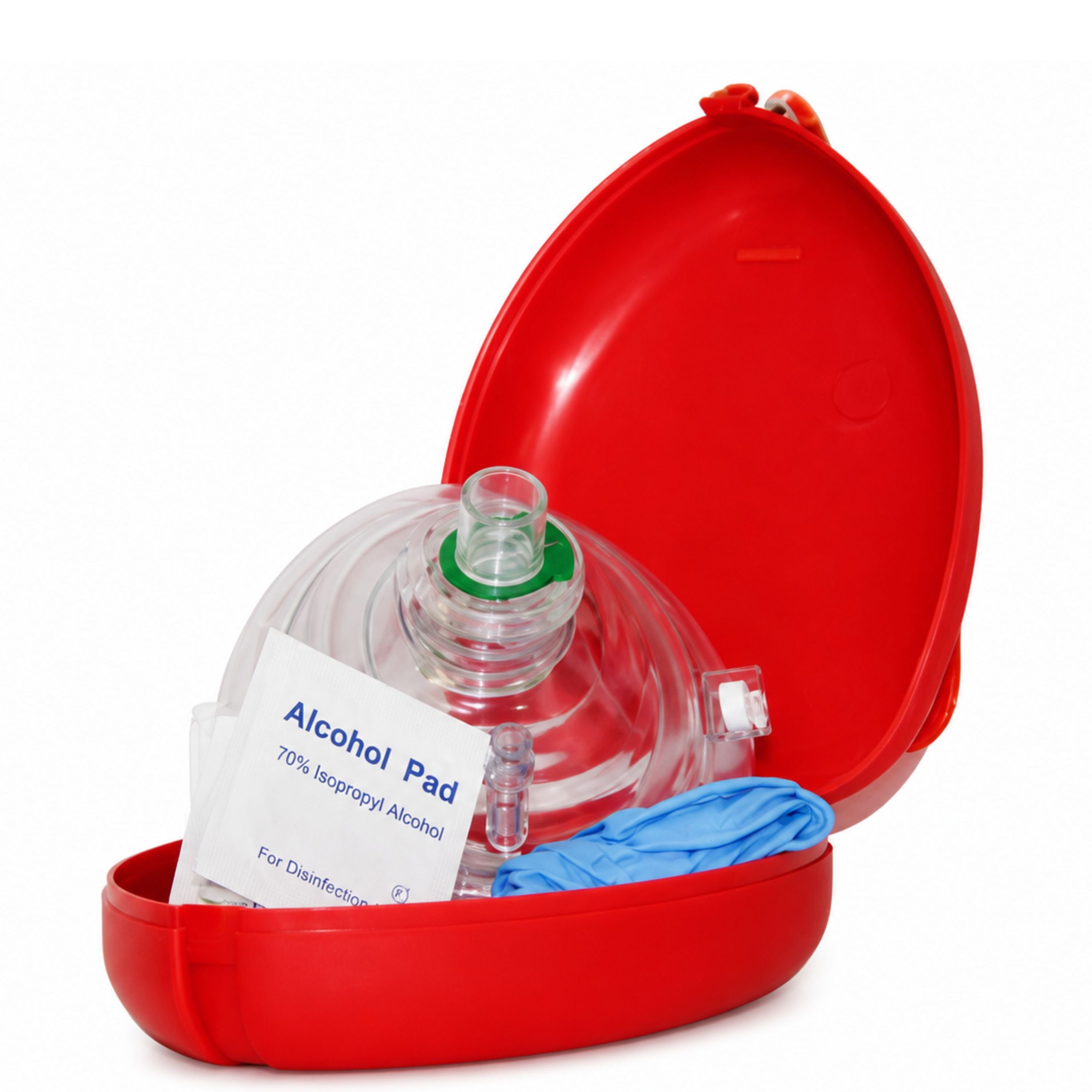 CPR Rescue Mask, Adult/Child, Hard Case w Wrist Strap, MCR