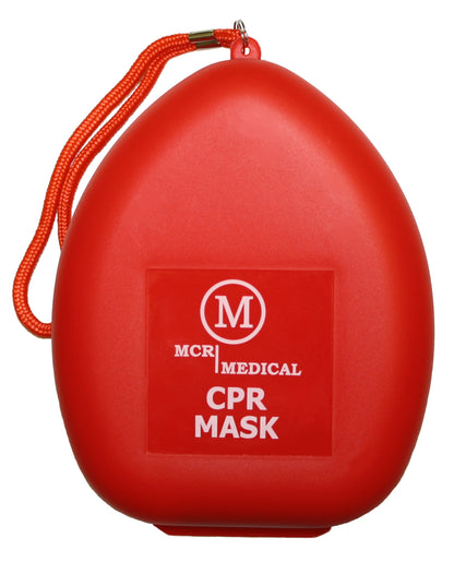 Case of 50 CPR Rescue Masks, Adult/Child, Hard Case with Wrist Strap, MCR