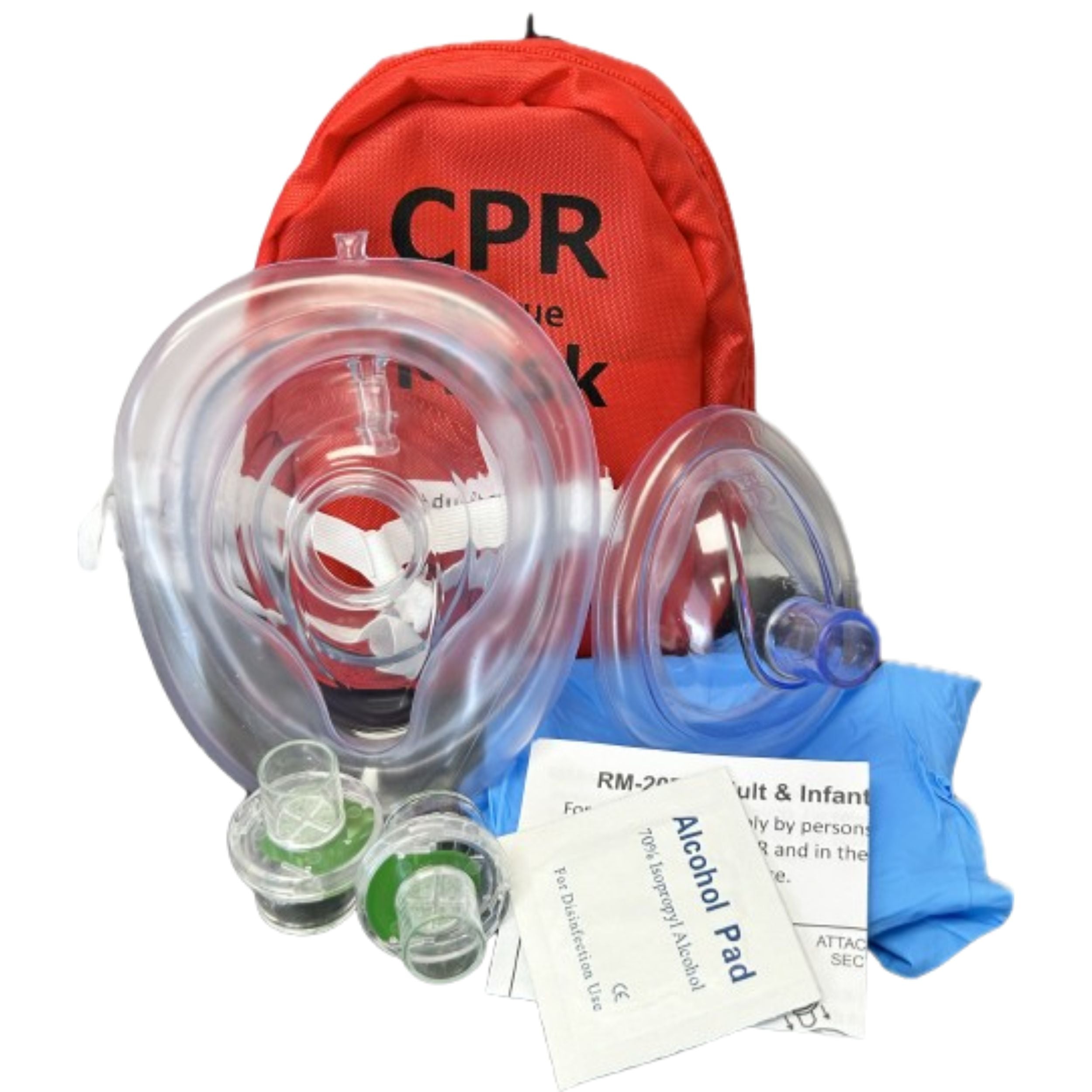 Case of 50 CPR Masks, Adult/Child & Infant & 2 Valves, MCR Medical