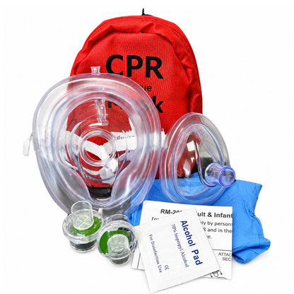 Case of 50 CPR Masks, Adult/Child & Infant & 2 Valves, MCR Medical