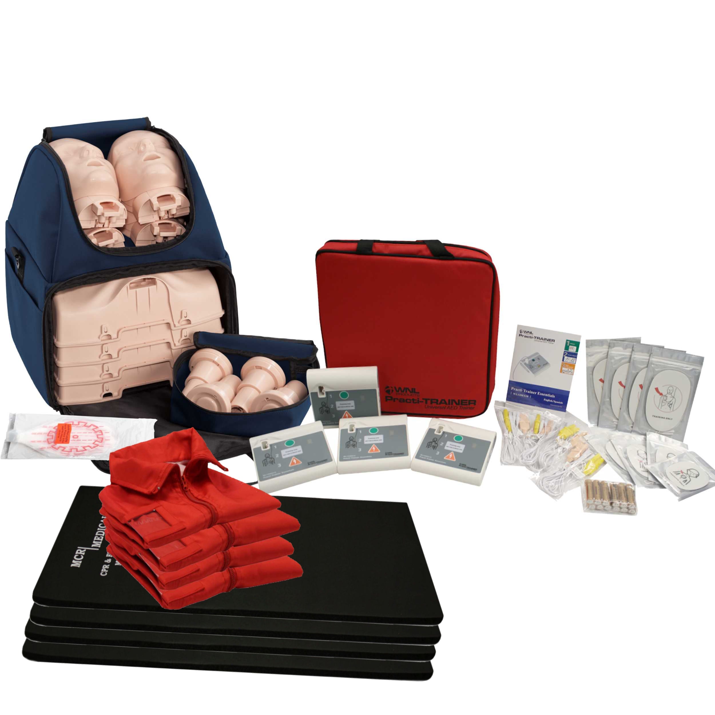 CPR Training Kit w Prestan Ultralite CPR Manikins, and Practi-Trainer Essentials AED Trainers
