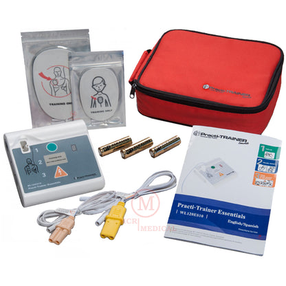 CPR Training Kit w. Adult & Infant Manikin WITH Feedback & AED Practi-Trainer Essentials, DARK TONE