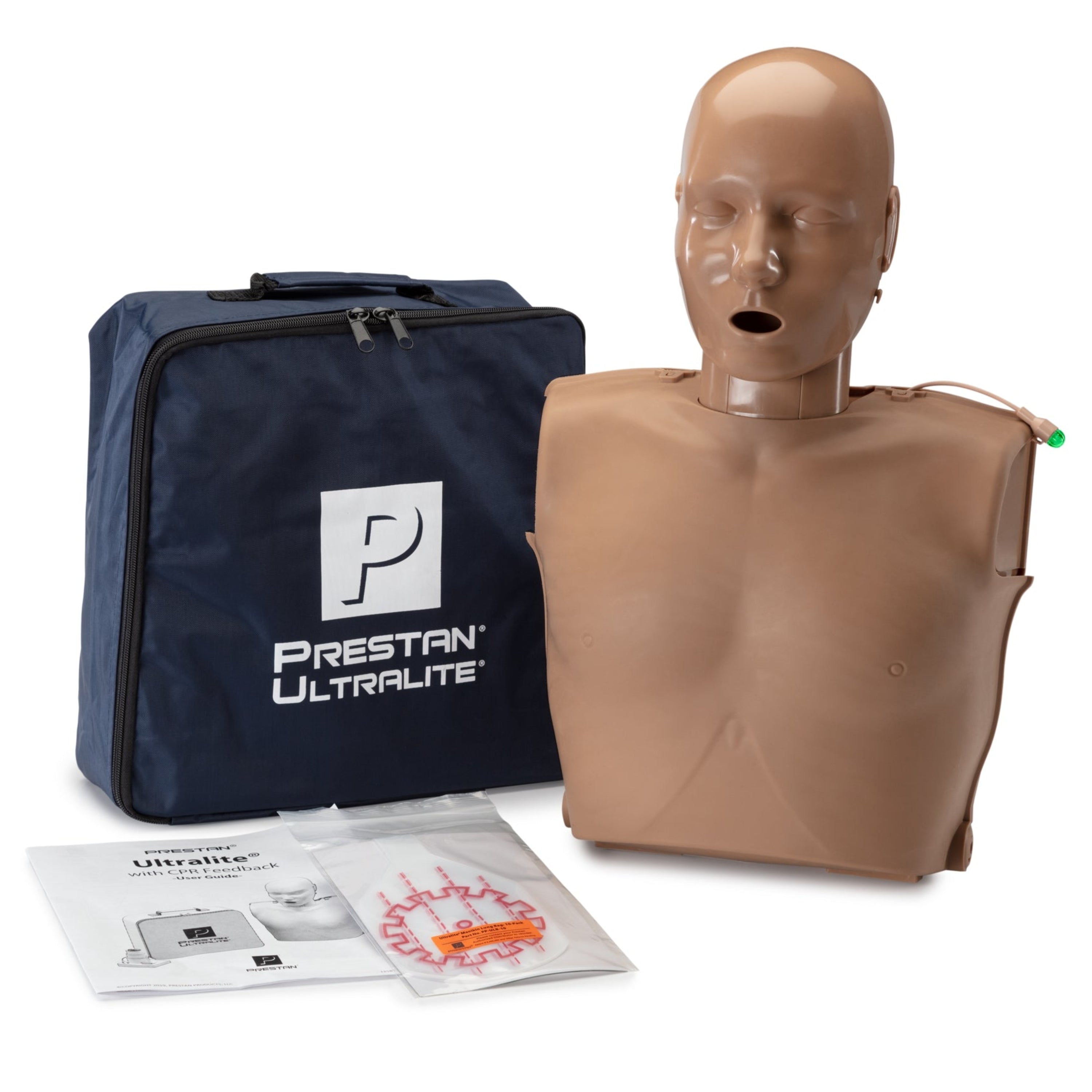 Single PRESTAN Ultralite CPR Manikins, Dark Tone Adult, w/Feedback