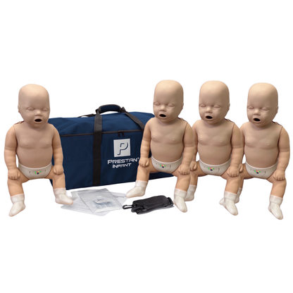 PRESTAN-professional-infant 4 pack, medium tone, with blue carry bag, lung bags, and manual.