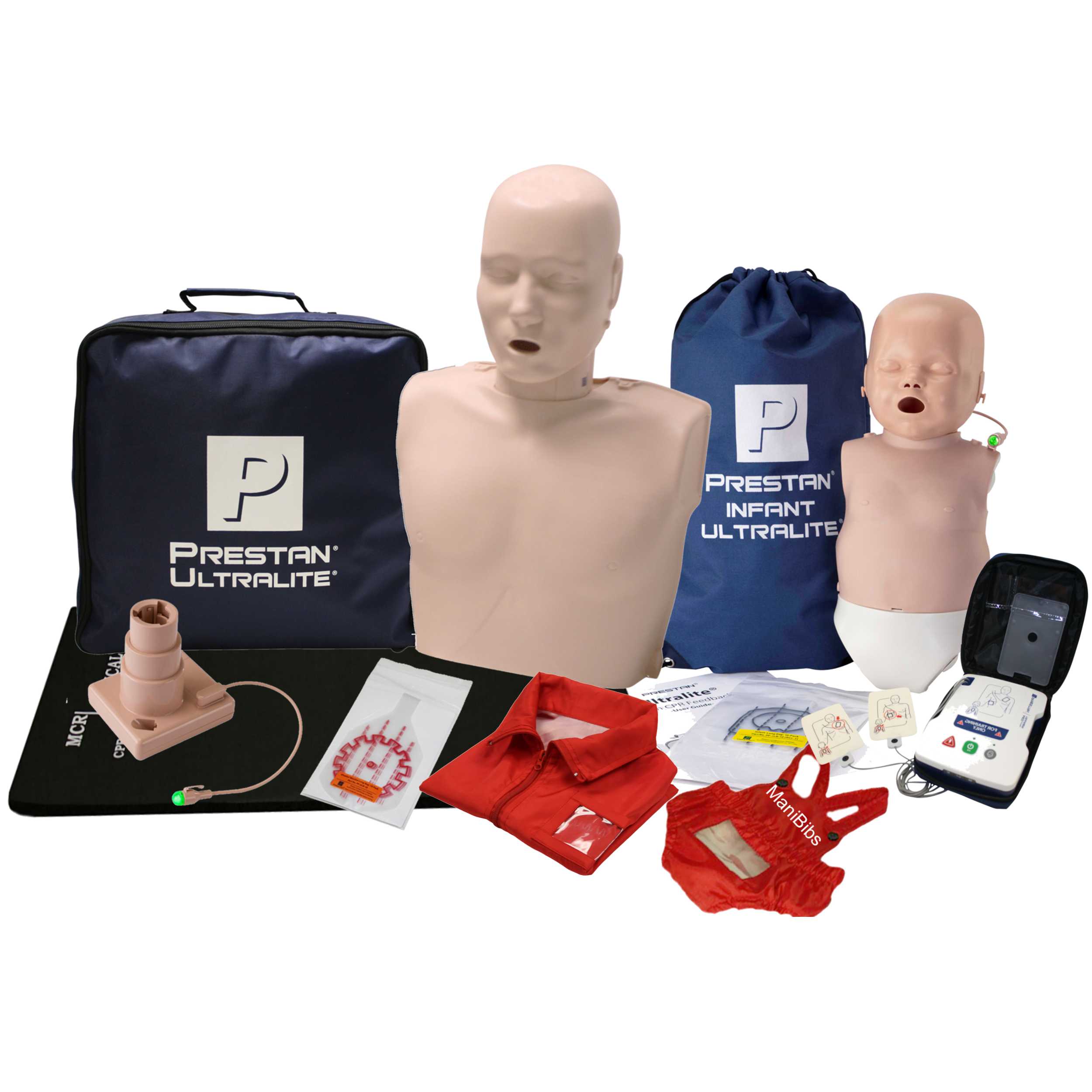 CPR Training Kit W Prestan CPR Manikins, AED Trainers